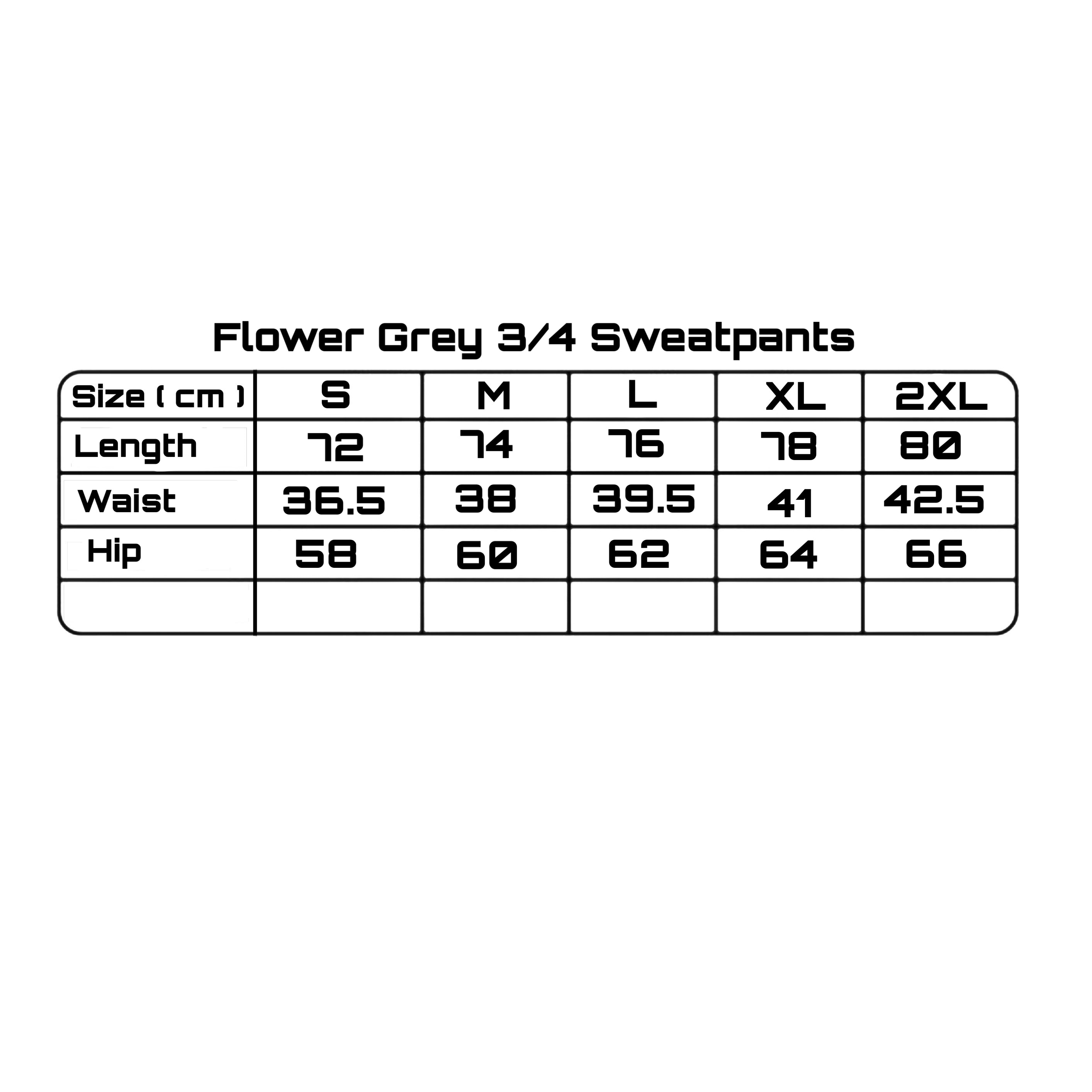 FLOWER GREY 3/4 SWEATPANTS